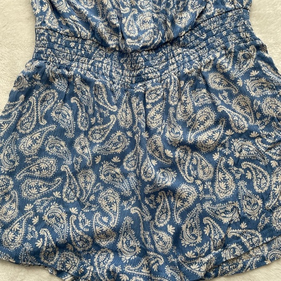 Forever 21 Blue and White Paisley Romper - Picture 2 of 4
